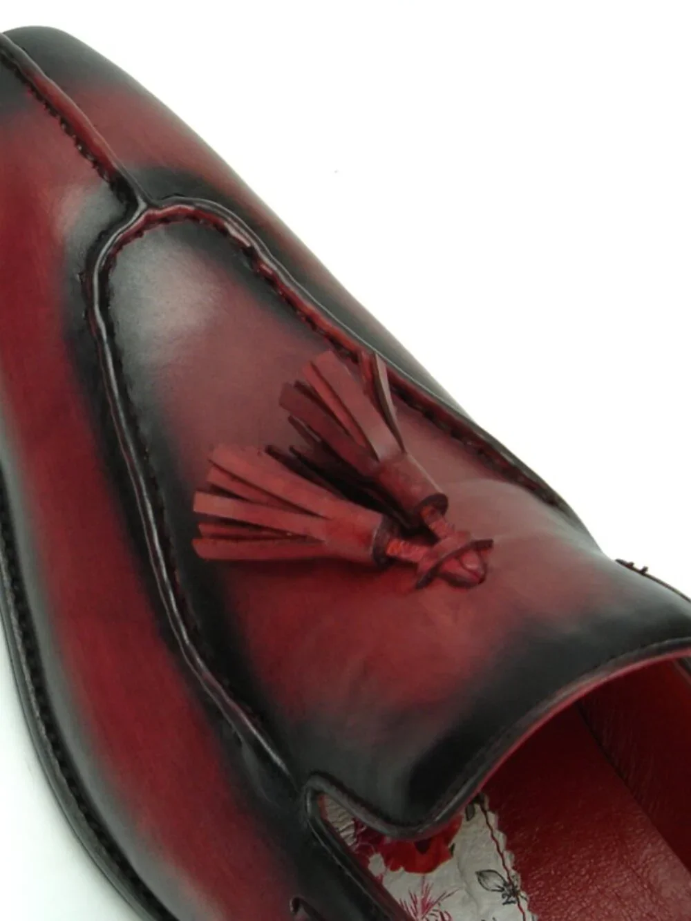 FI-8701 Burgundy Leather Slip on with Tassel Fiesso by Aurelio Garcia